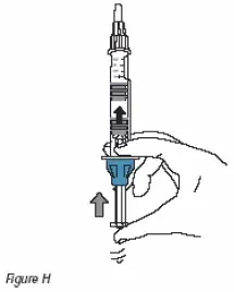 Slowly push the plunger until the two gray rubber stoppers touch - Illustration