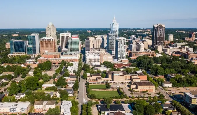 O horizonte de Raleigh, Carolina do Norte