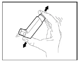 Shake the inhaler well before each use - Illustration