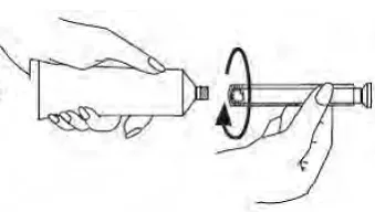 Screw the end of applicator onto the tube - Illustration