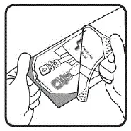 Use opening aid to remove over-wrap - - Illustration